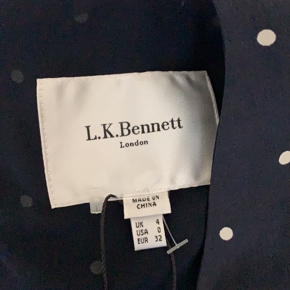 LK BENNETT Diana Silk Polka Dot Jumpsuit, Navy 0 - Picture 5 of 6